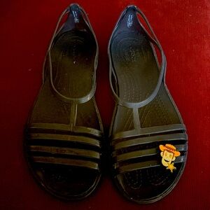 Crocs black size 7 removable woody pin